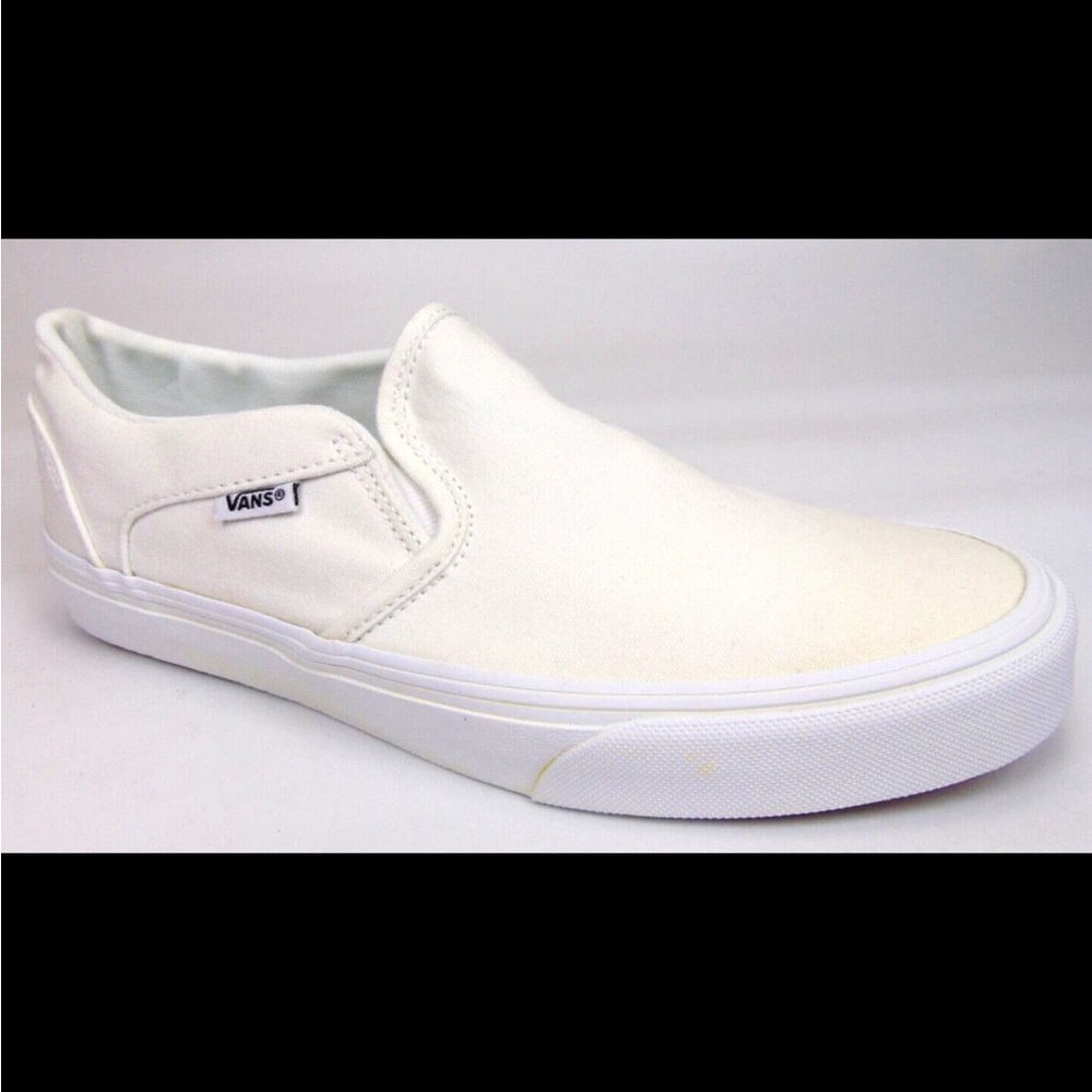 VANS Asher Slip On Sneaker White Womens Size 8